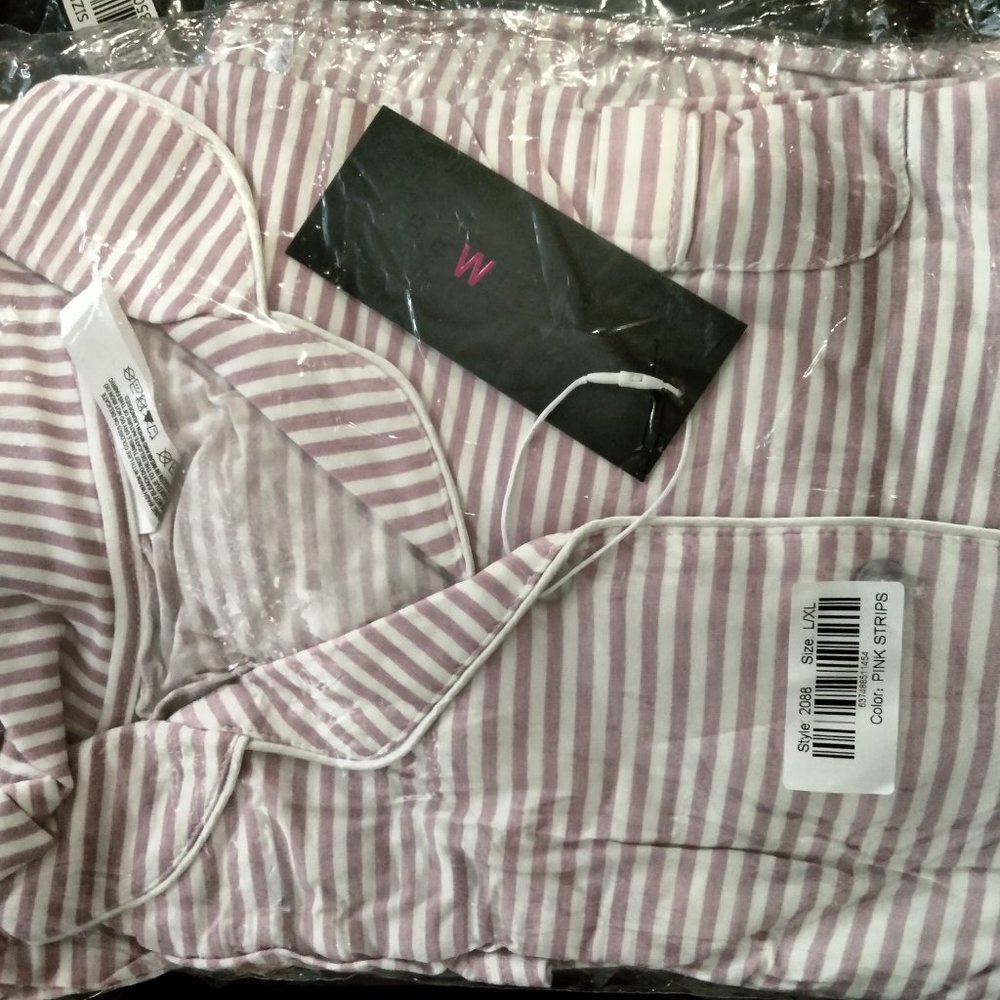 BeWicked Long Sleeve Mahina Long Sleeve Sleep Shirt Pink/White